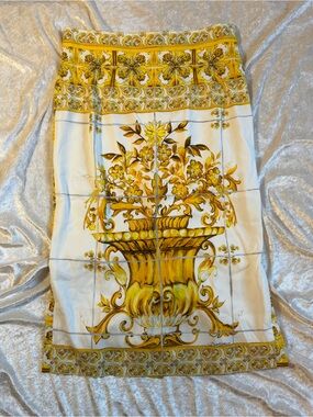Dolce & Gabbana Majolica Tile Print Silk Pencil Skirt – IT 48